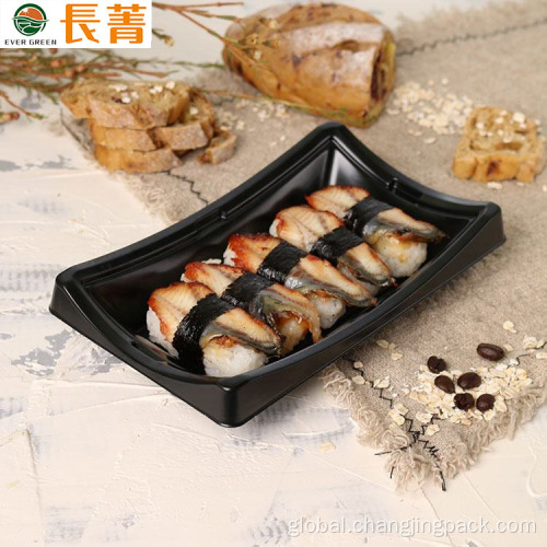 Disposable High Quality Plastic Sushi Box BlueTakeaway Sushi Container Plastic Food Box Serving Trays Factory